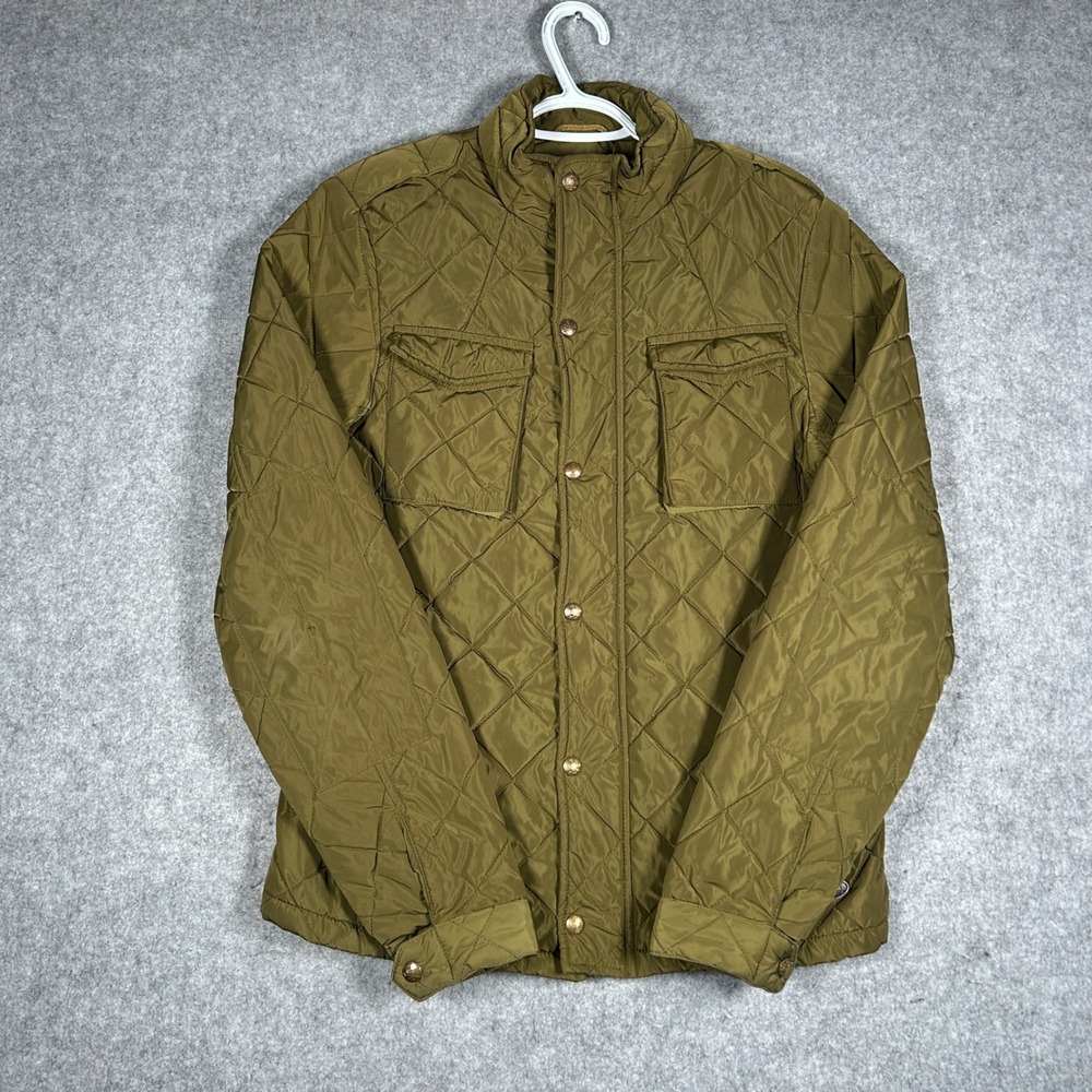 Scotch & Soda Jacket Mens Medium Olive Green Fine Nylon Lightweight Puffer